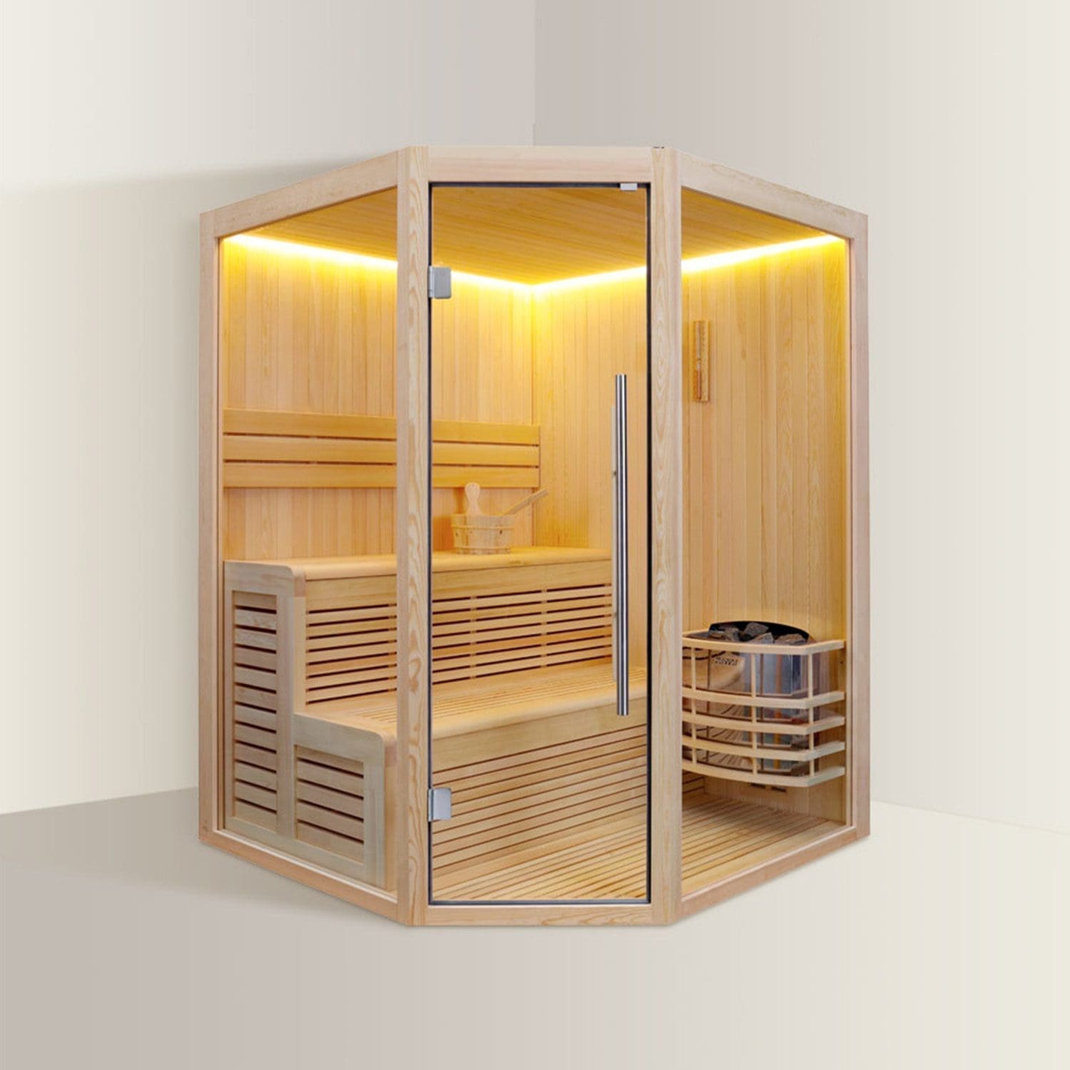 VIAREGGIO – Benessere e Design in una Sauna Angolare – 180x180x210 cm
