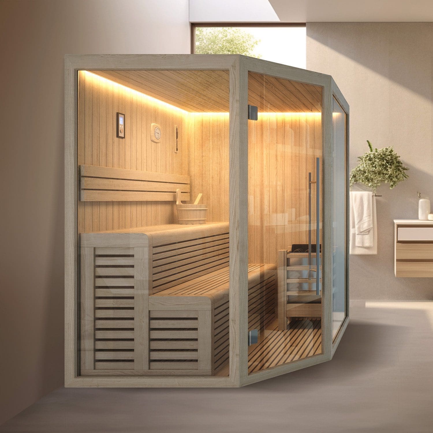 VIAREGGIO – Benessere e Design in una Sauna Angolare - 180x180x210 cm
